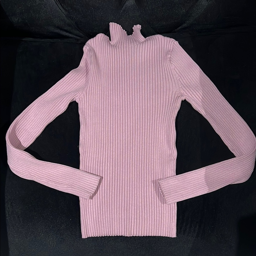Ribbed Pink/purple Turtleneck Sweater by Zara! Stretchy and comfortable!